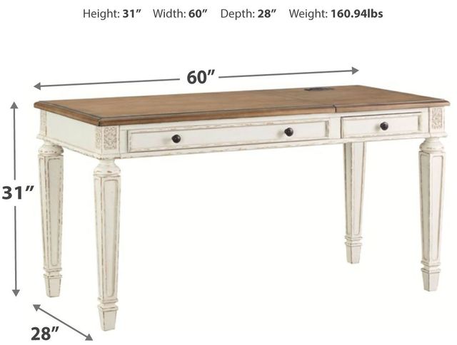 Signature Design by Ashley® Realyn Two-Tone Home Office Lift Top Desk 2