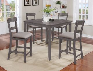 Crown Mark Henderson 5 Piece Gray Counter Height Table and Chairs Set