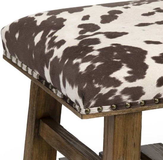 Mesquite Ranch Leather And Faux Cowhide Side Chair Brown Fabric - Crestview  Collection CVFZR3719