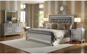 Samuel Lawrence Furniture Diva Queen Bed Plus Dresser, Mirror and Nightstand