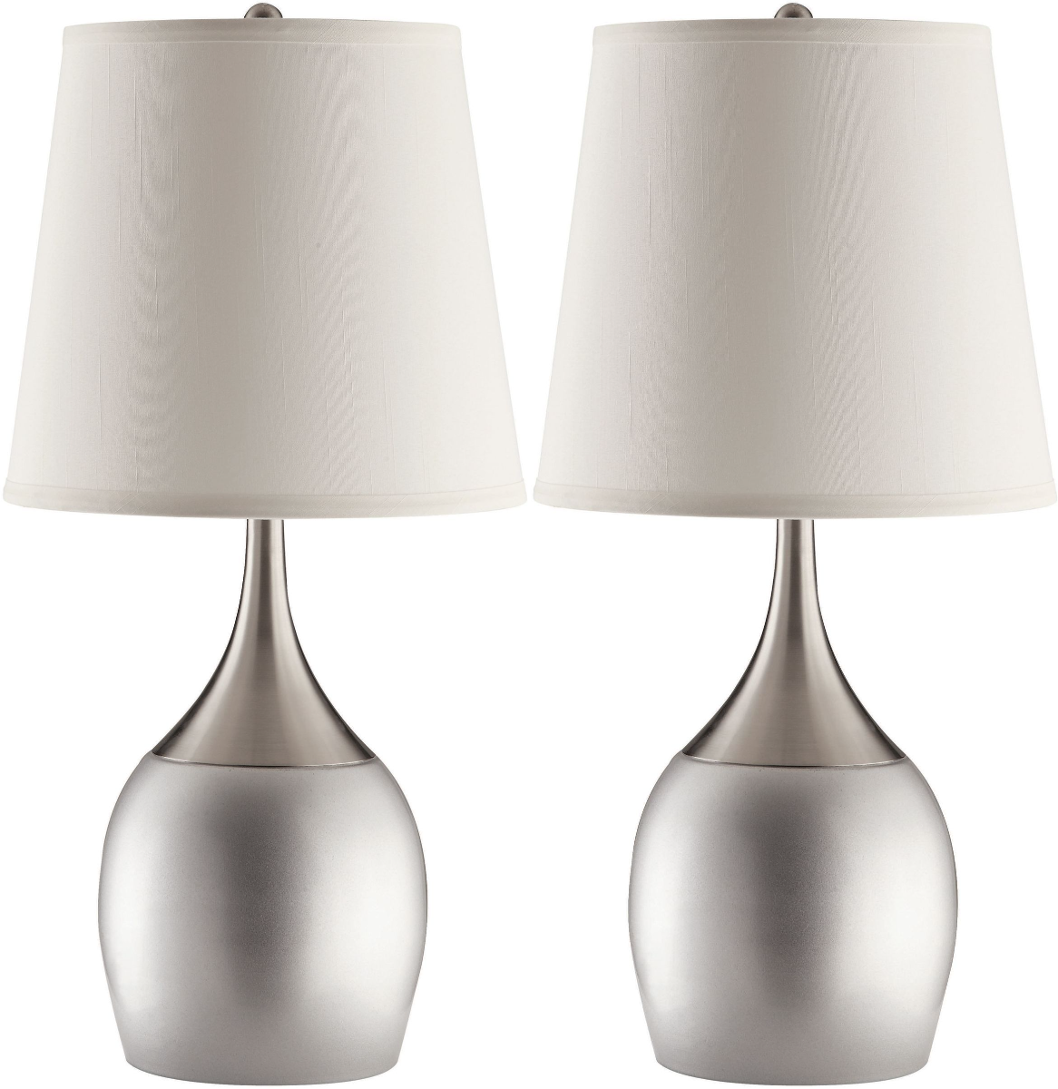 Coaster® Tenya Set of 2 Silver And Chrome Table Lamps