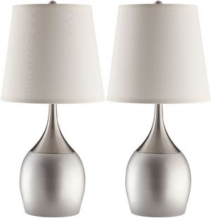 Coaster® Tenya 2-Piece Silver/Chrome Table Lamps