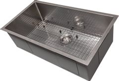 ZLINE Meribel 33" Undermount Single Bowl DuraSnow® Stainless Steel Kitchen Sink 