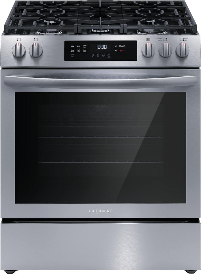 Frigidaire® 30" Stainless Steel Freestanding Gas Range with Front Controls-0