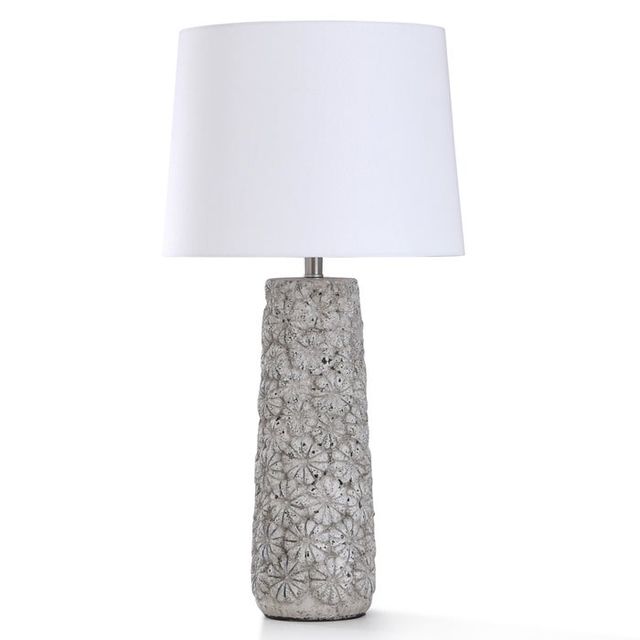  StyleCraft Table Lamp, Flower Motif/Concrete