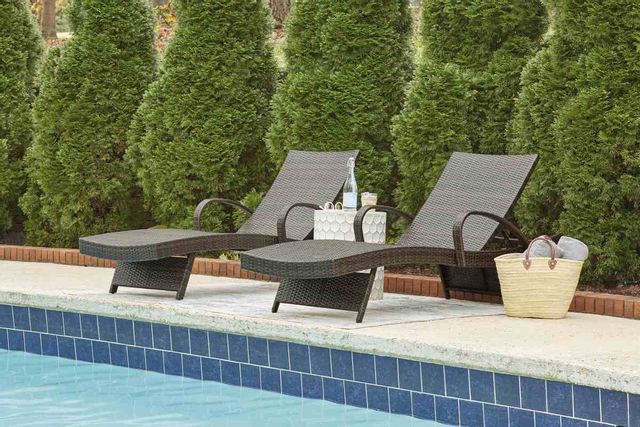 Signature Design by Ashley® Kantana Set of 2 Brown Outdoor Chaise Lounge Set 7