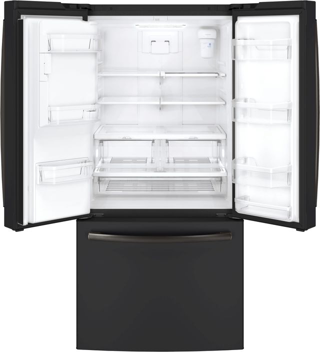 GE® 17.5 Cu. Ft. Counter Depth French Door Refrigerator- Black Slate-1