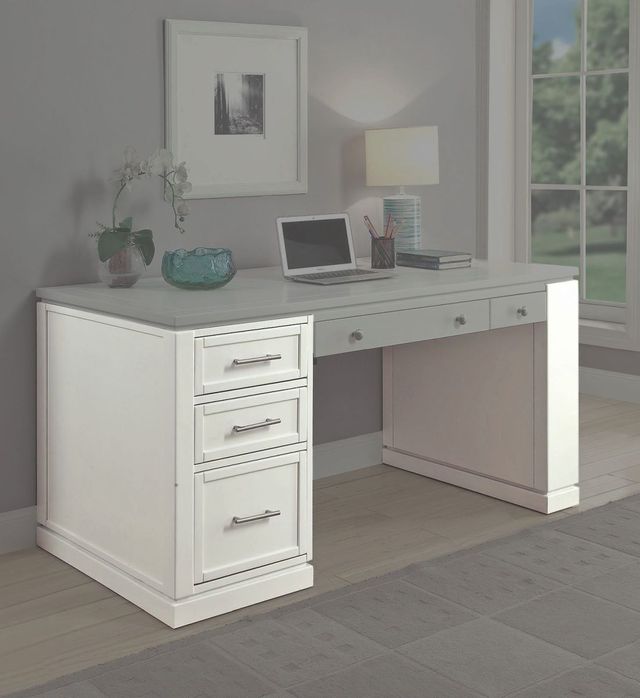 Parker House® Catalina 60" Cottage White Writing Desk Pedestals 0