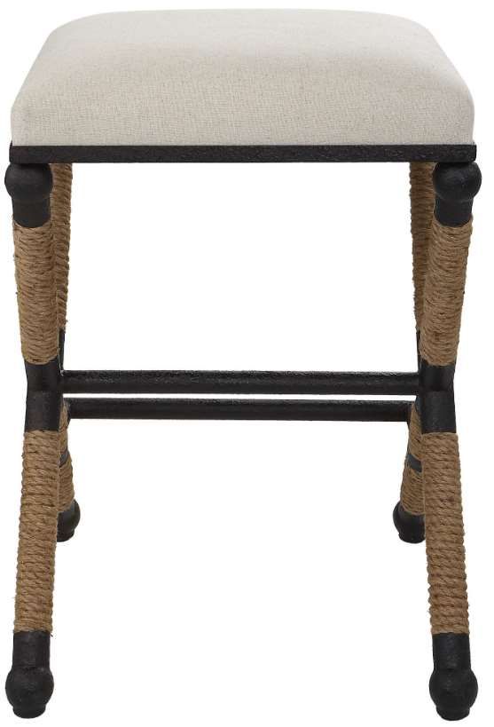 Uttermost® Firth Black/Natural/Oatmeal Counter Stool | Bob Mills Furniture