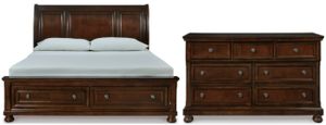 Millennium® by Ashley Porter 2-Piece Rustic Brown California King Sleigh Bed Set