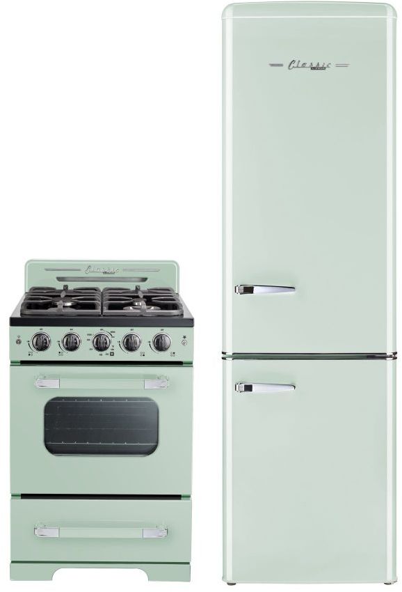 Unique® Appliances Classic Retro 24" Summer Mint Green Freestanding Natural Gas Range 8