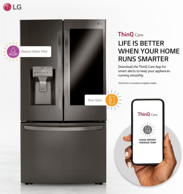 LG 29.7 Cu. Ft. PrintProof™ Black Stainless Steel French Door Refrigerator-2