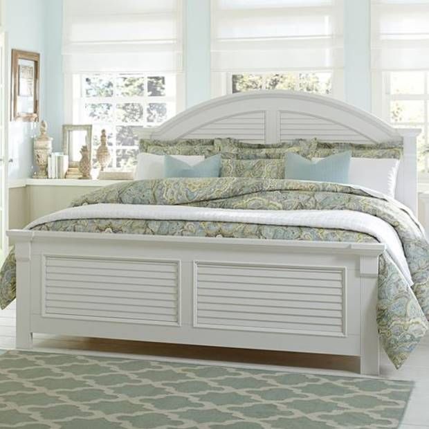 Liberty Summer House I Oyster White King Panel Bed 4