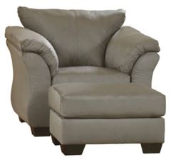 Signature Design by Ashley® Darcy 2-Piece Cobblestone Chair and Ottoman Set