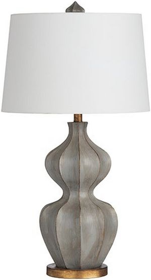 Crestview Collection Garnet Grey Wash/Gold Leaf Table Lamp