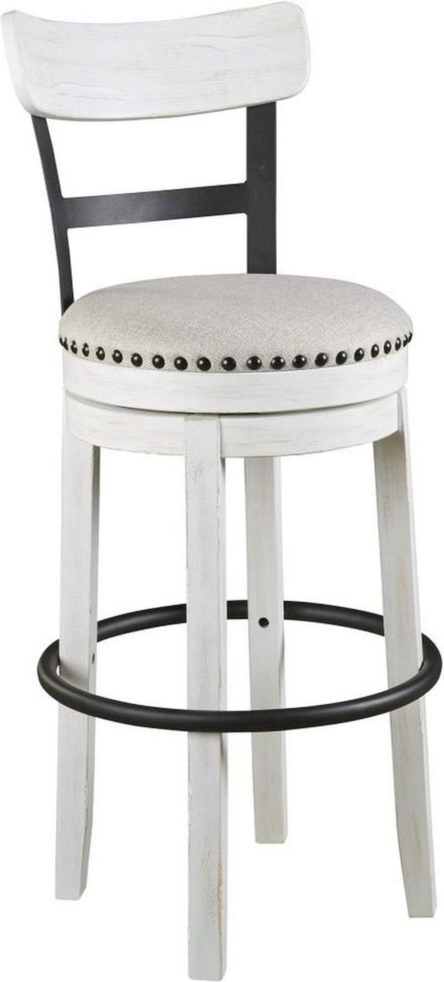 Signature Design by Ashley® Valebeck White Tall Upholstered Swivel Bar Stool - Set of 2-0