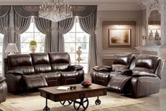 Furniture of America® Ruth 2 Piece Brown Sofa and Loveseat