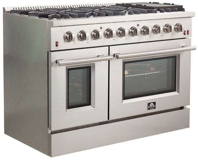 FORNO® Alta Qualita 48" Stainless Steel Pro Style Dual Fuel Natural Gas Range 1