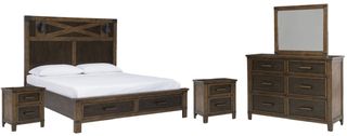 Benchcraft® Wyattfield 5-Piece Two-Tone Queen Storage Panel Bed Set