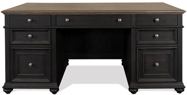 Riverside Furniture Regency Antique Oak/Matte Black Executive Desk-1