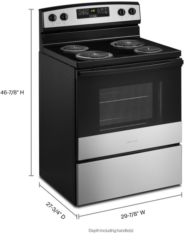 Amana® 30" Black on Stainless Free Standing Electric Range 6