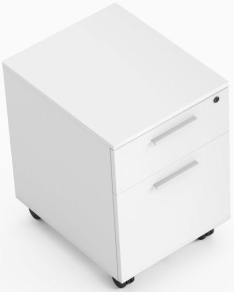 BDI Linea™ Satin White Mobile File Pedestal 2