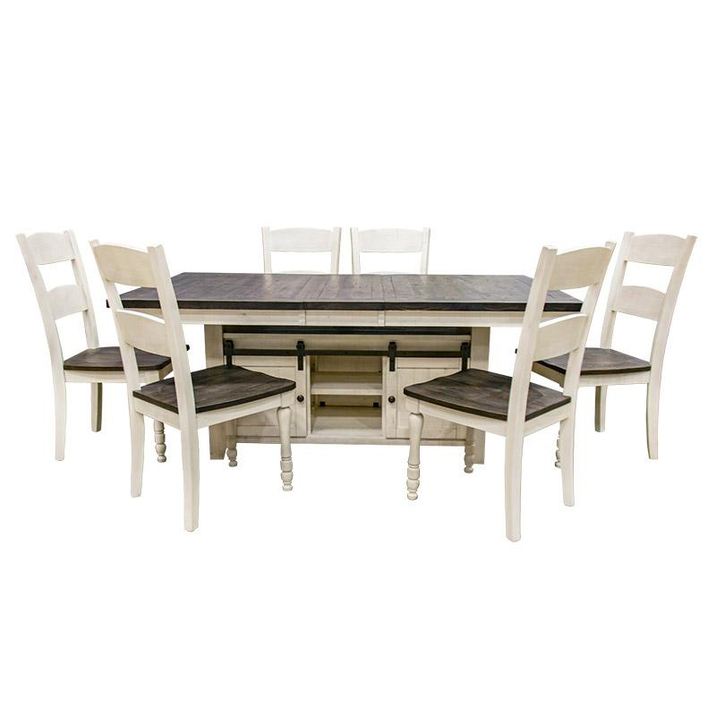 Jofran Madison County Dining Table and 6 Dining Chairs
