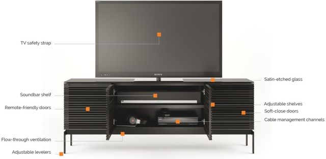 BDI Corridor® SV Charcoal Stained Ash Media Console 4
