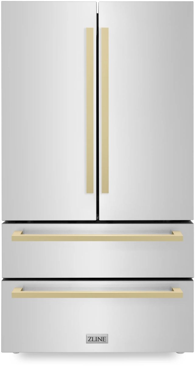 ZLINE Autograph Edition 36 In. 22.5 Cu. Ft. Fingerprint Resistant Stainless  Steel Counter Depth French Door Refrigerator