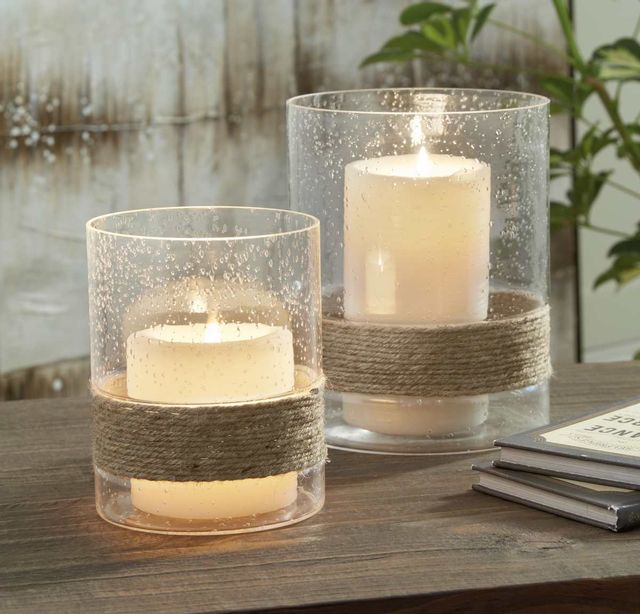 Signature Design by Ashley® Eudocia 2-Piece Clear Candle Holder Set-2