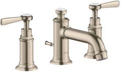 AXOR Montreux Brushed Nickel Widespread Faucet 30 with Lever Handles and Pop-Up Drain, 1.2 GPM