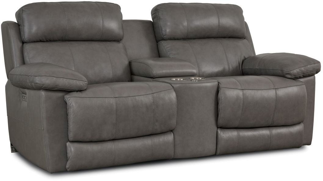 Palliser Furniture Finley Slate Power Reclining Loveseat with Console and  Power Headrest