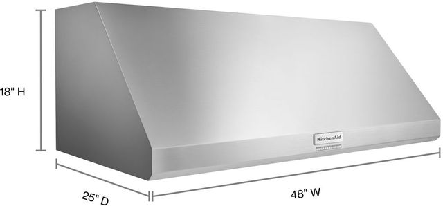KitchenAid® 48'' Stainless Steel Commercial-Style Wall-Mount Canopy Range Hood 5