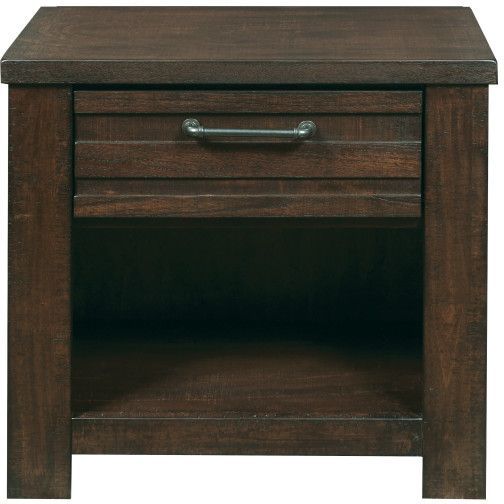Samuel Lawrence Furniture Ruff Hewn Wood Nightstand-0