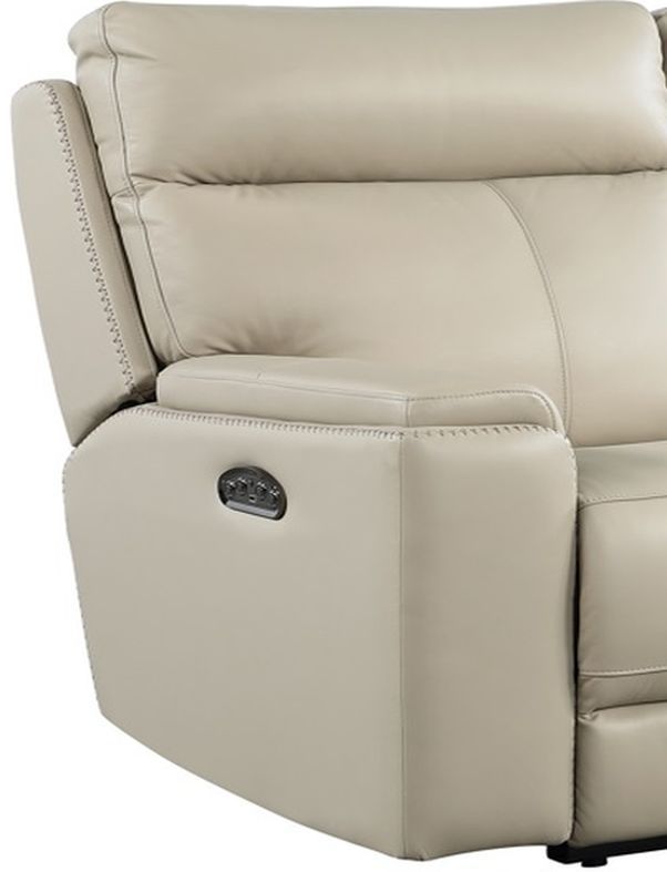 Leather Italia™ Bryant Taupe Power Sofa-1