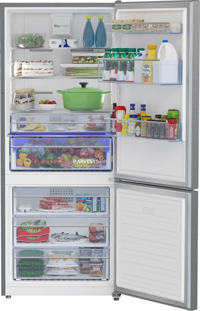 Beko 14.0 Cu. Ft. Fingerprint-Free Stainless Steel Counter Depth Bottom Freezer Refrigerator  3