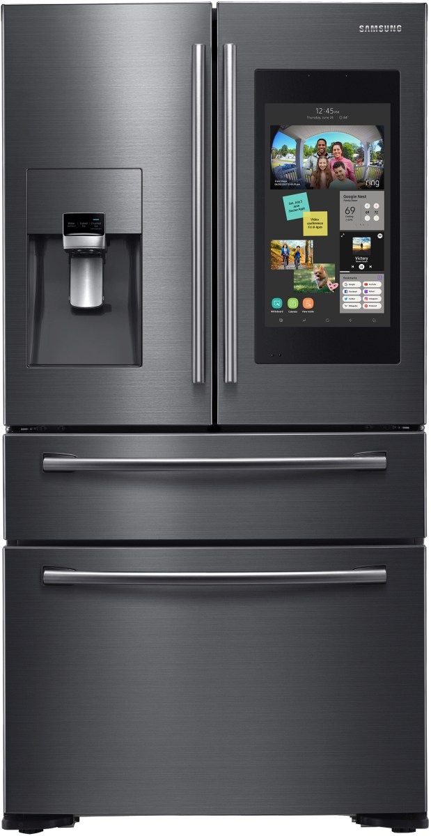 Samsung 22.2 cu. ft. Capacity Counter Depth Refrigerator-Fingerprint Resistant Black Stainless Steel-RF22NPEDBSG