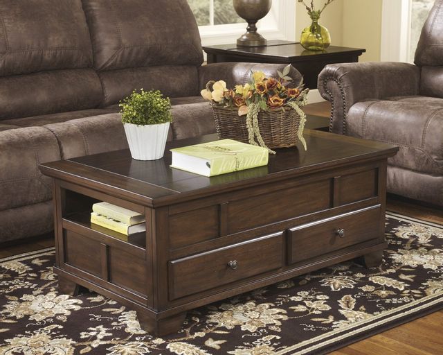 Signature Design by Ashley® Gately Medium Brown Lift Top Coffee Table 12