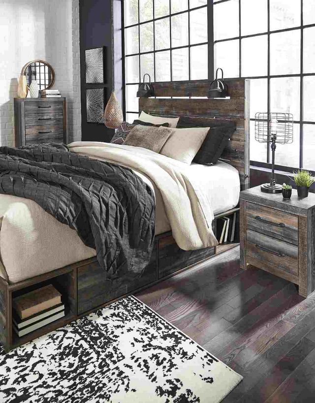 Signature Design by Ashley® Drystan Brown Queen 2-Drawers Panel Storage Bed-3