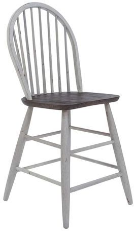 Liberty Furniture Farmhouse Two Tone White Windsor Back Counter Chair