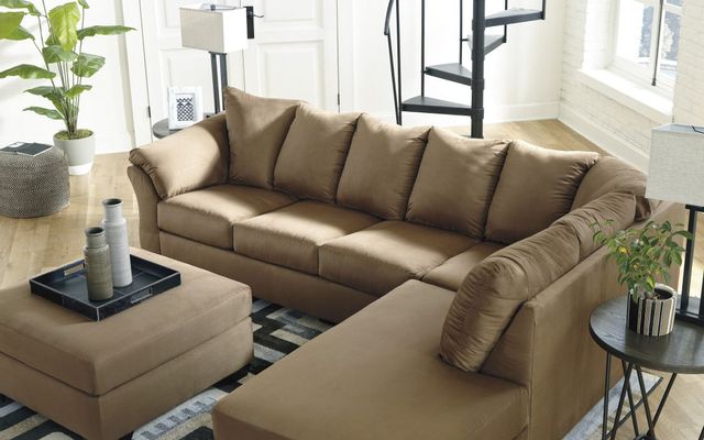 Signature Design by Ashley® Darcy 2-Piece Mocha Sectional with Chaise 5