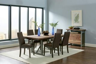 Coaster® Spring Creek 7 Piece Natural Walnut and Espresso Dining Table Set