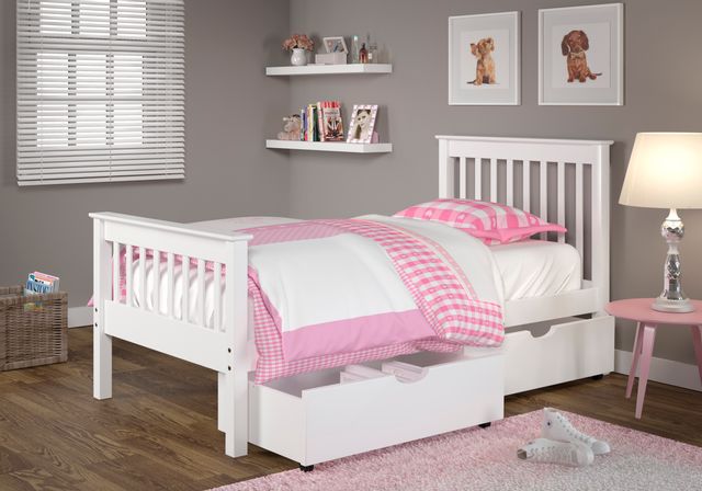 Donco Kids Monaco White Twin Bed with Storage-0
