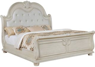 Crown Mark Stanley Antique White Queen Bed