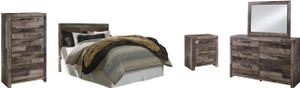 Benchcraft® Derekson 5-Piece Multi Gray Queen/Full Panel Headboard Bedroom Set
