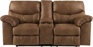 Signature Design by Ashley® Boxberg Bark Power Double Reclining Loveseat with Console