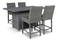 Signature Design by Ashley® Palazzo 5-Piece Gray Counter Height Outdoor Dining Set