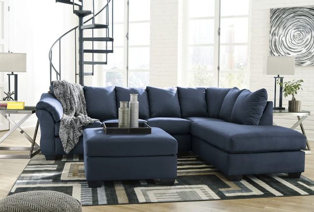 Signature Design by Ashley® Darcy 2-Piece Black Sectional with Chaise 15