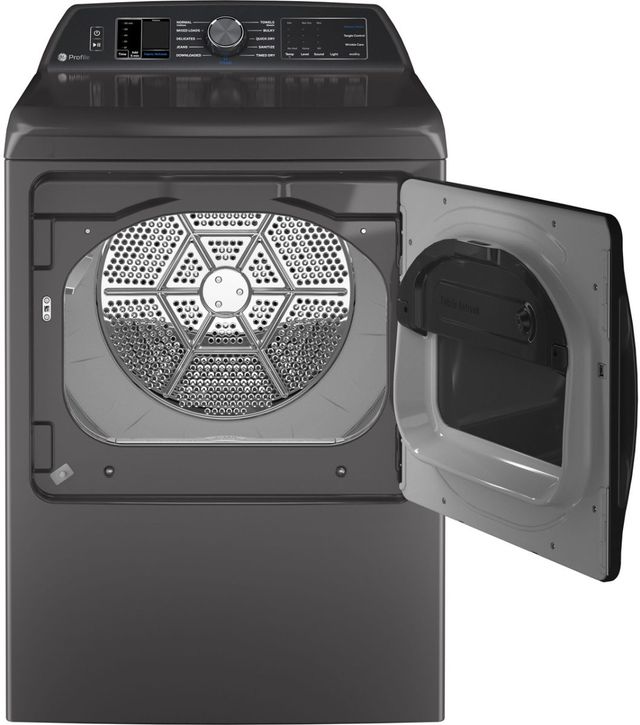 GE Profile™ 7.3 Cu. Ft. Diamond Gray Front Load Gas Dryer-1