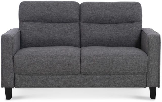 Home Furniture Outfitters Asher Gray Channeled Loveseat-3